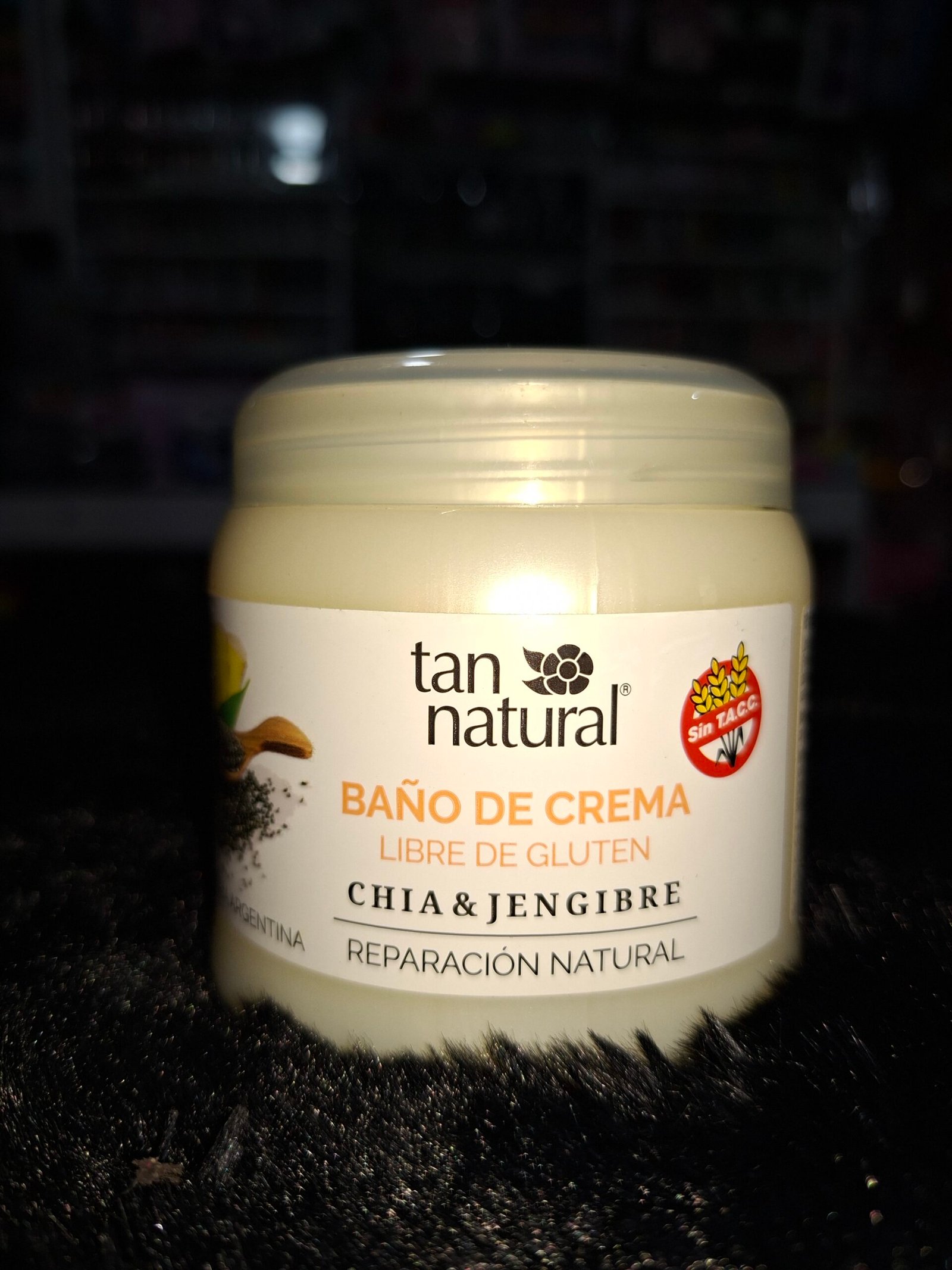 Baño de crema reparacion natural de chia y jengibre tan natural 250gr