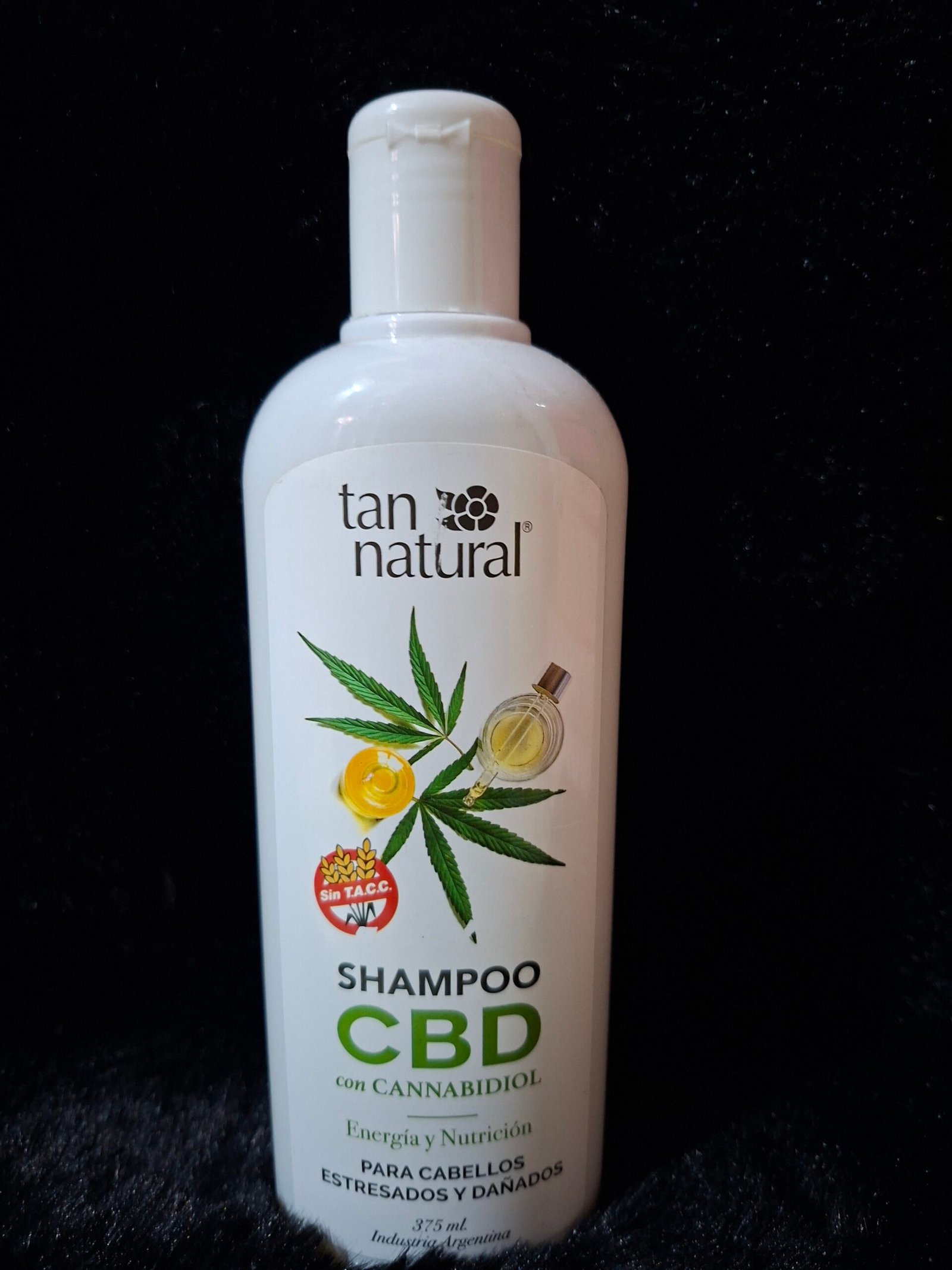 Shampoo cbd para cabellos dañados tan natural 375ml