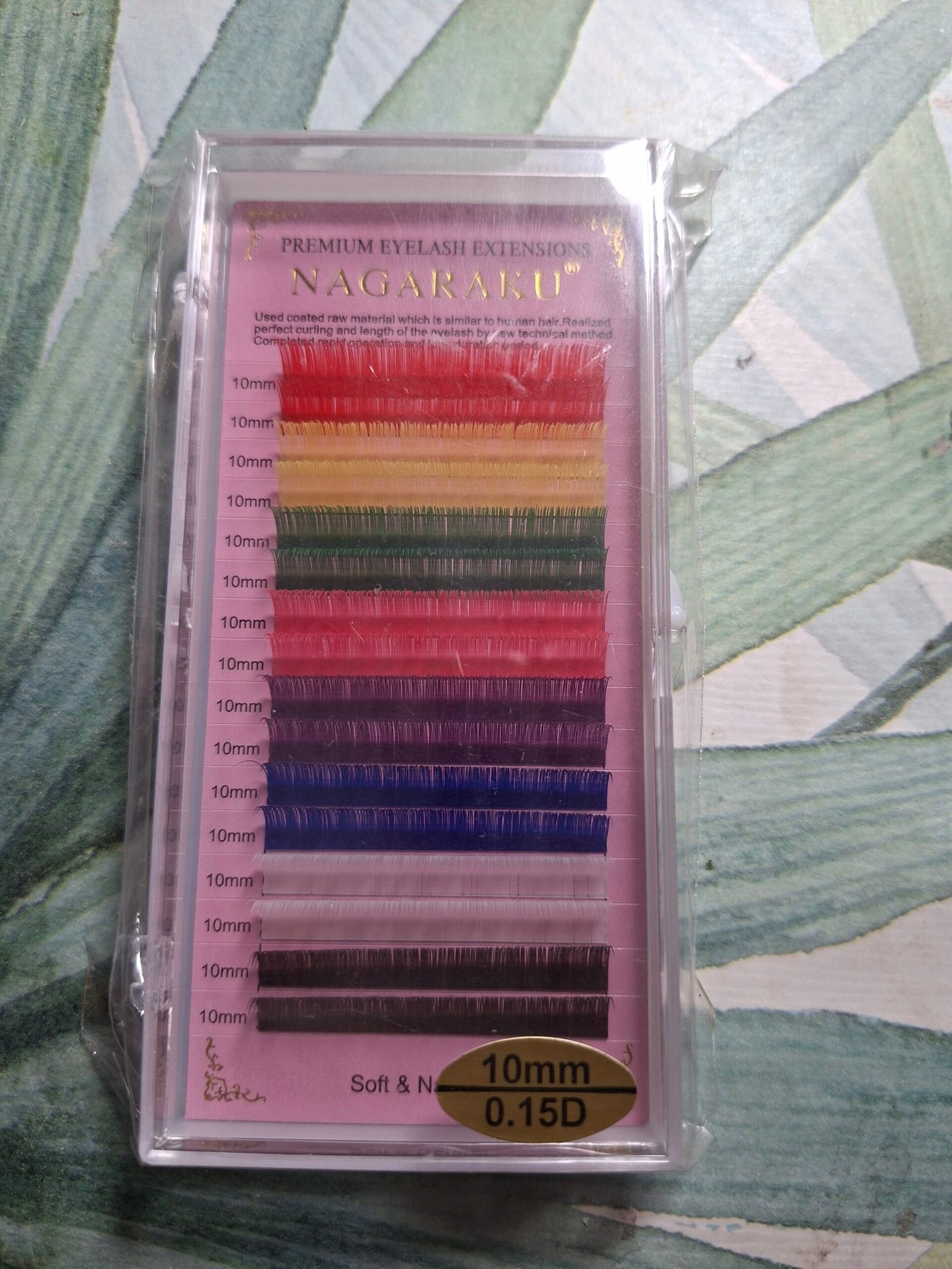 Pestañas pelo por pelo nagaraku de color 10mm 0.15D