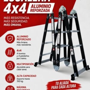 Escalera 4x4 aluminio reforzada OMAHA