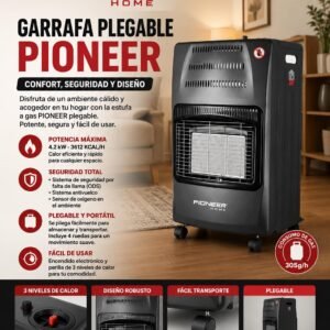 Estufa garrafera plegable pionner