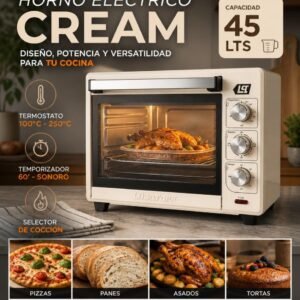 Horno eléctrico Lusqtoff cream 45Lts