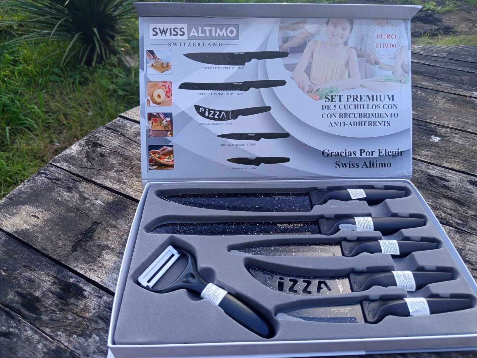 Set de cuchillos + pela papas!