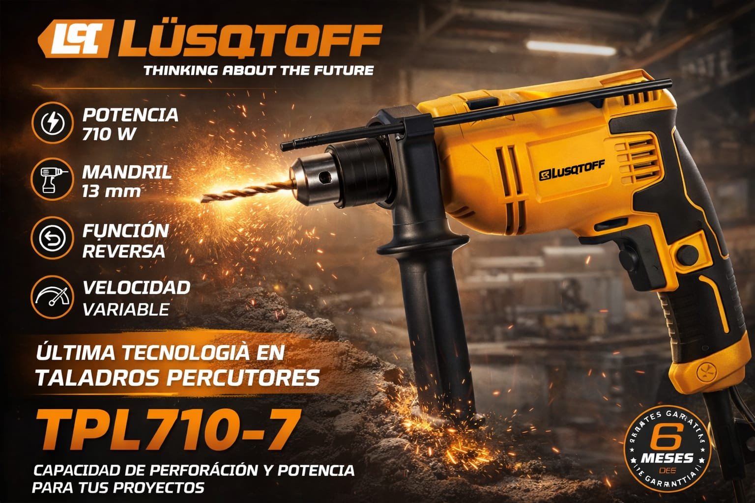 Taladro percutor 220V Lusqtoff