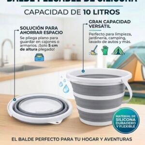 Balde plegable de silicona 10L