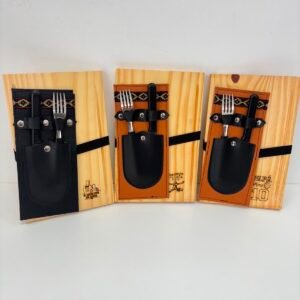 Tabla asador con cubiertos