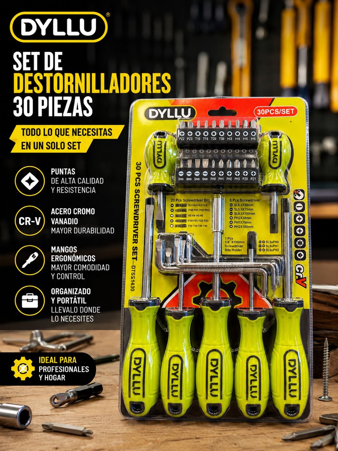 Set de destornilladores 30 piezas