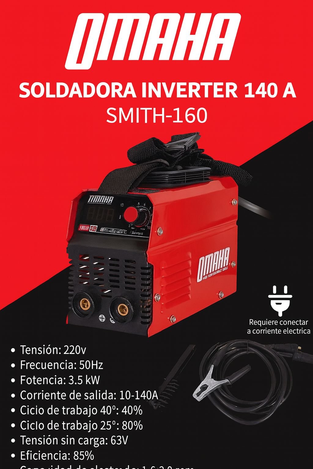 Soldadora inverter omaha 140A
