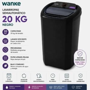 💦Lavarropas semiautomático 20 kilos WANKE