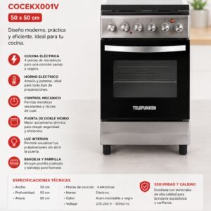 Cocina eléctrica telefunken cocekx001 v 50x50