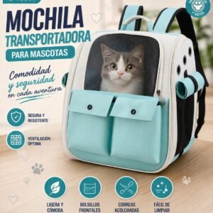 MOCHILA PORTÁTIL PARA MASCOTA con bolsillos🐾🐾