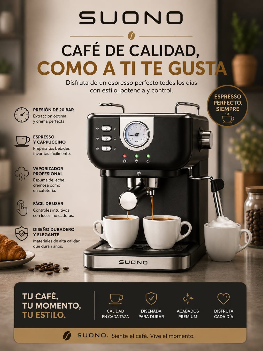 Cafetera expreso suono vintage