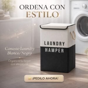 👕CANASTO LAUNDRY BLANCO/NRGRO