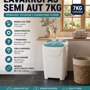 Lavarropas semiautomático 7kg