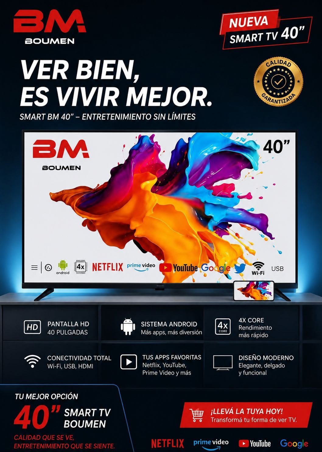 Smart tv BM - BOUMEN 40" PULG
