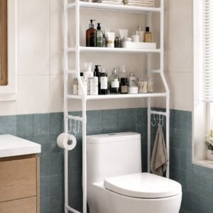 Rack organizador metálico para el baño