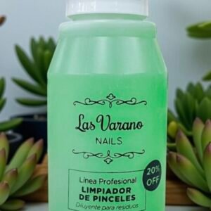 Limpiador de pinceles profesional Las Varano 120 ml- elimina residuos de acrílico, gel y esmaltes sin dañar las cerdas