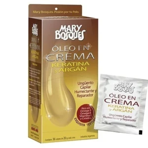 Óleo en crema keratina y argán de mary bosques sobre de 20gr