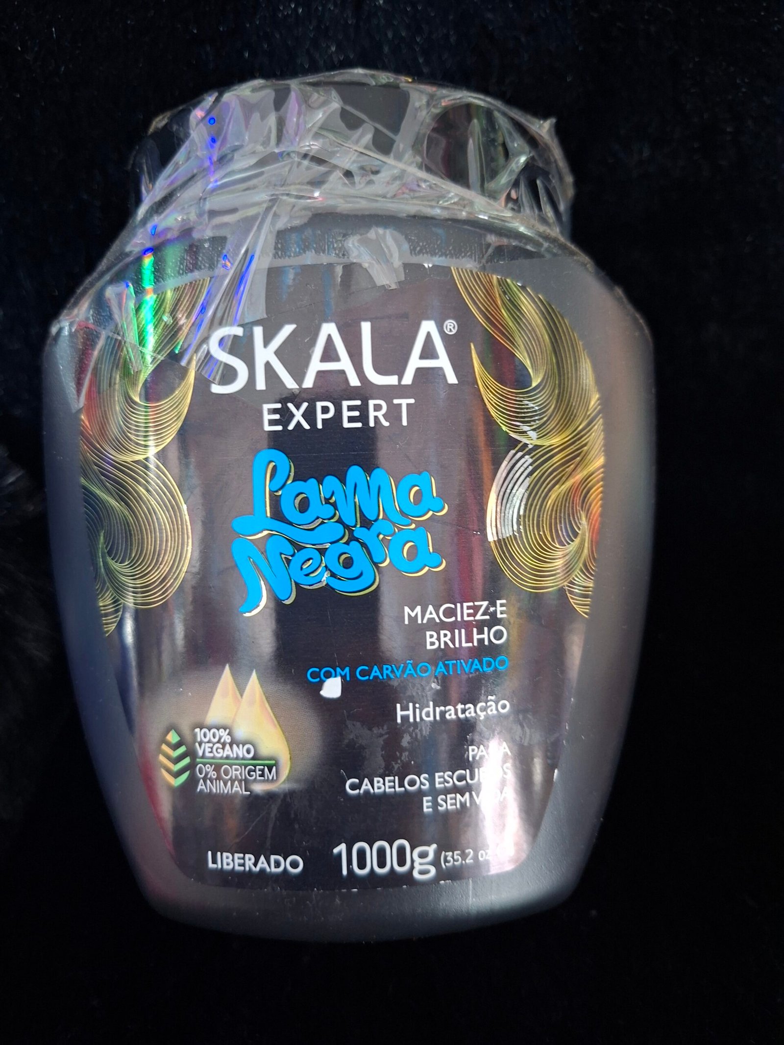 Skala Lama Negra Máscara Vegana Brillo Pelo Opaco suavidad y brillo 1 Kg