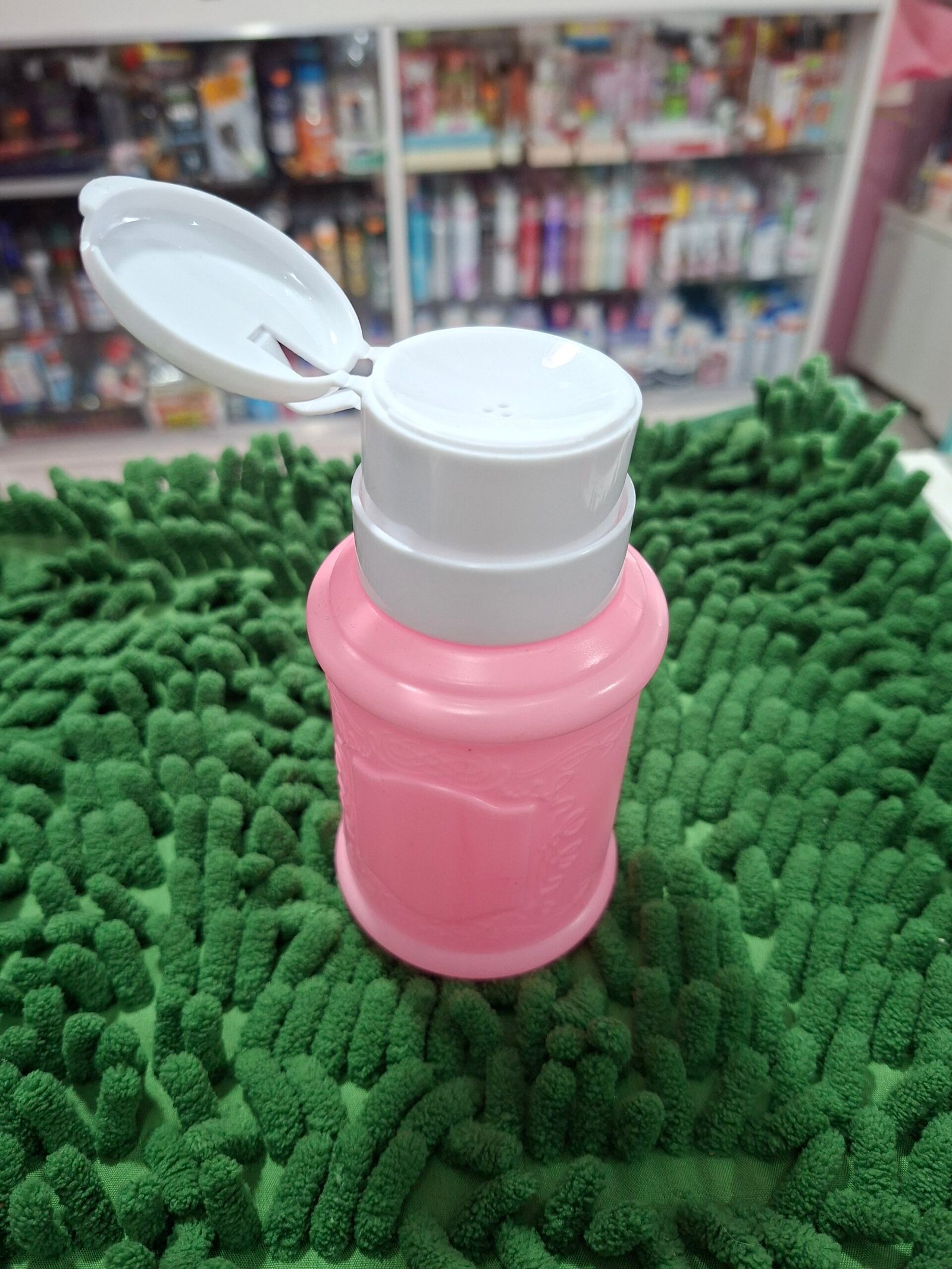 Dosificador Contenedor mediano rosa Para Líquidos De Manicuria