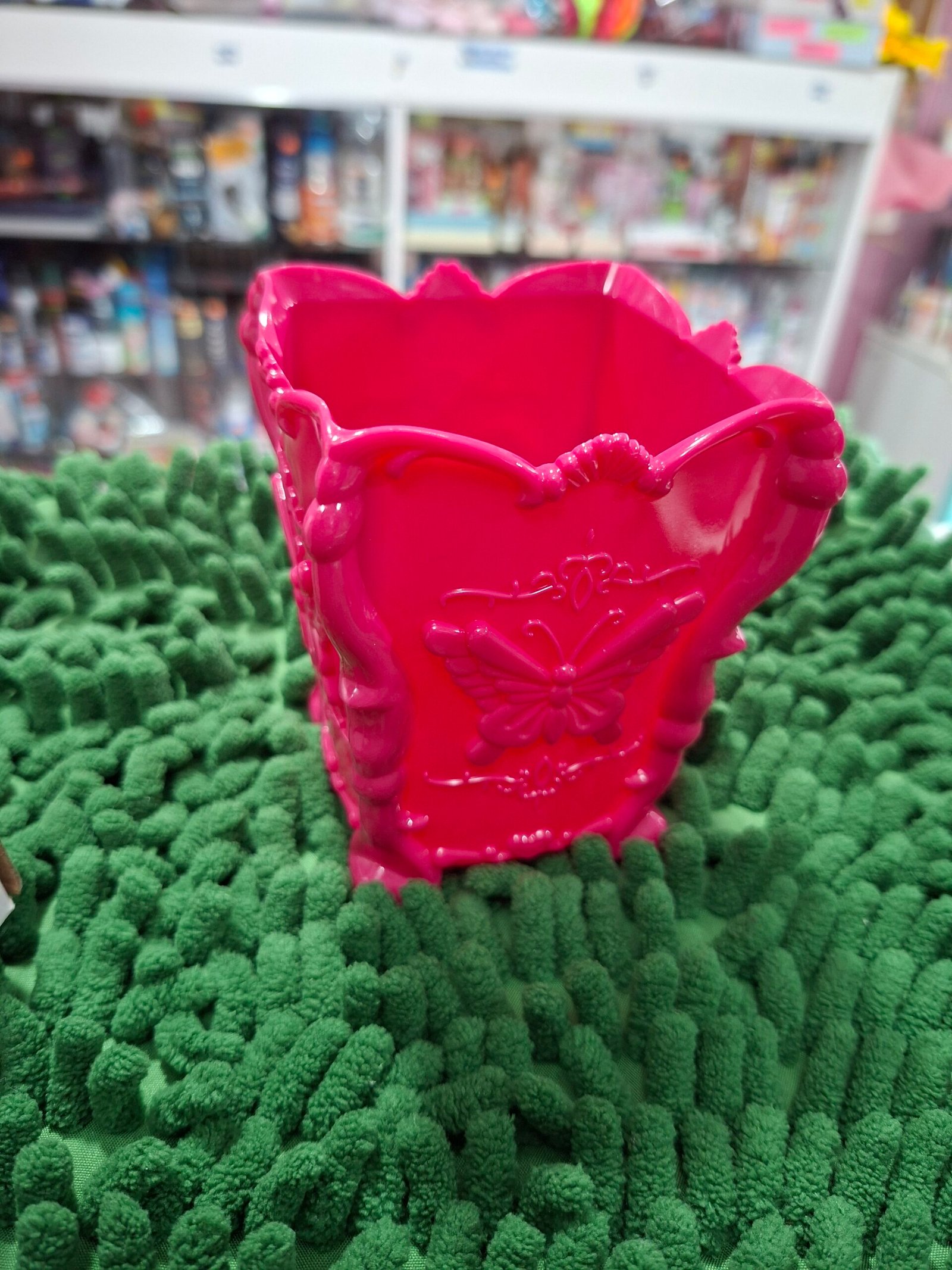 Contenedor de brochas rosa