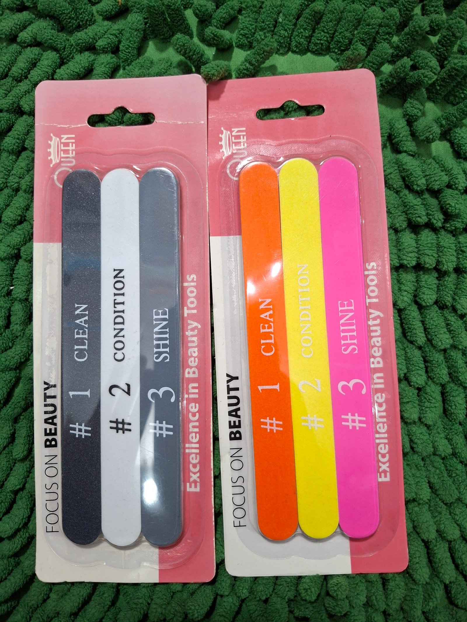 Set 3 Limas Para Uñas 3 Pasos Pulido Brillo Manicura