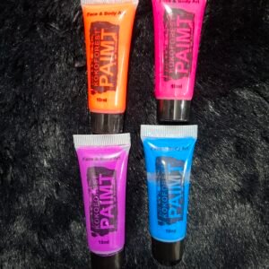 Maquillaje neón fluor brilla en la oscuridad