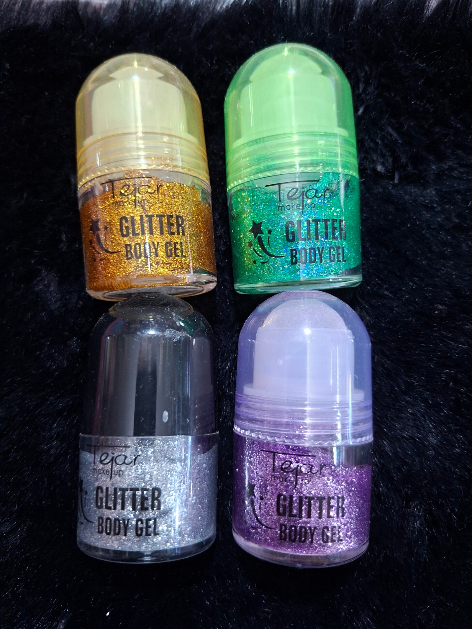 Glitter en roll para el cuerpo en gel tejar