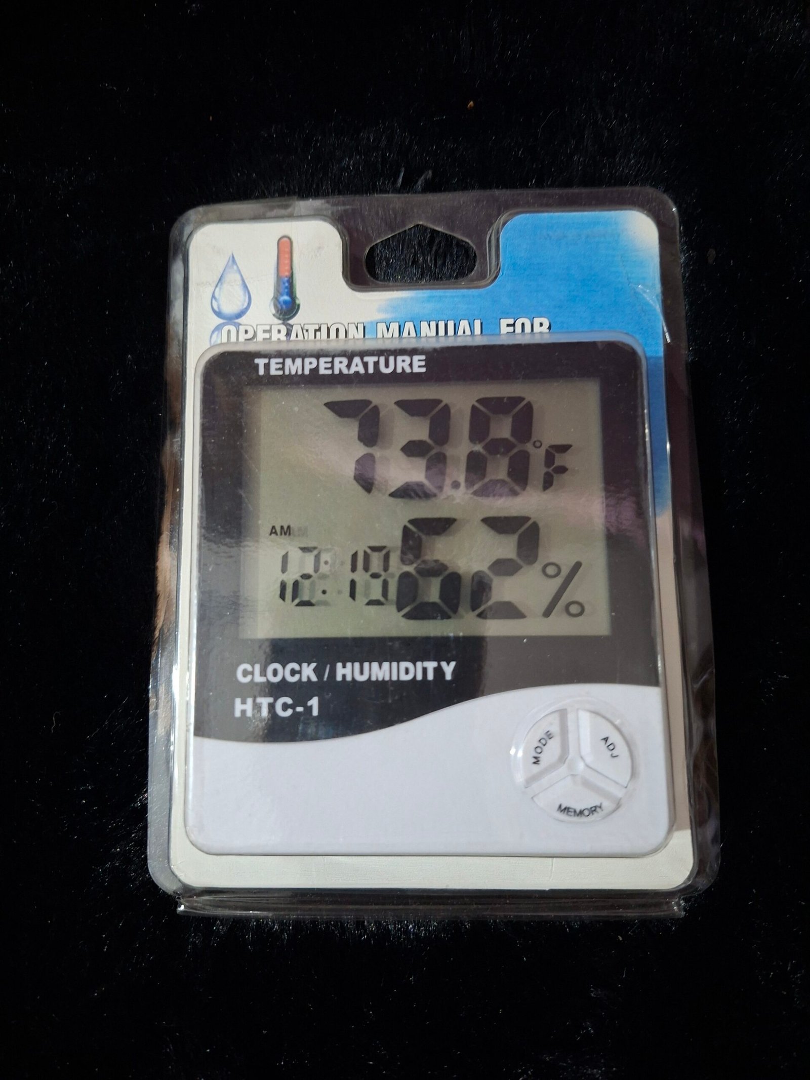 Termohigrómetro Digital con Reloj y Alarma modelo HTC-1