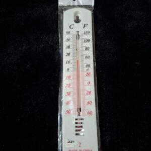 Termómetro analógico con doble escala en grados Celsius (°C) y Fahrenheit (°F)