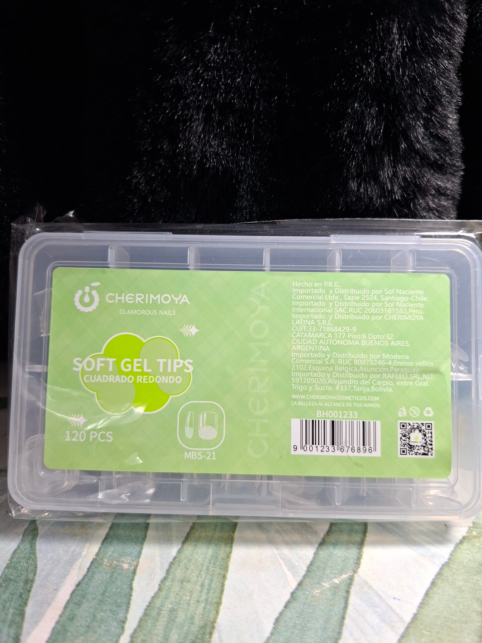 Soft gel tips cuadrados redondos cherimoya 120u