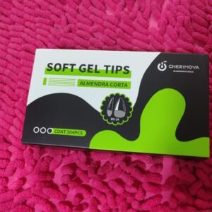 Tips soft gel cherimoya , almendras, coffin , cuadrada de 504 unidades