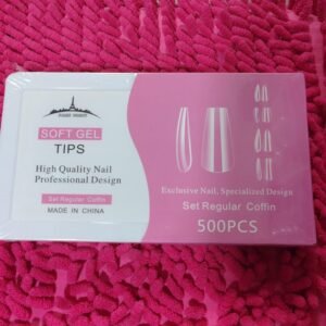 Tips soft gel Paris Night  coffin, cuadrada , almendra 500 pcs