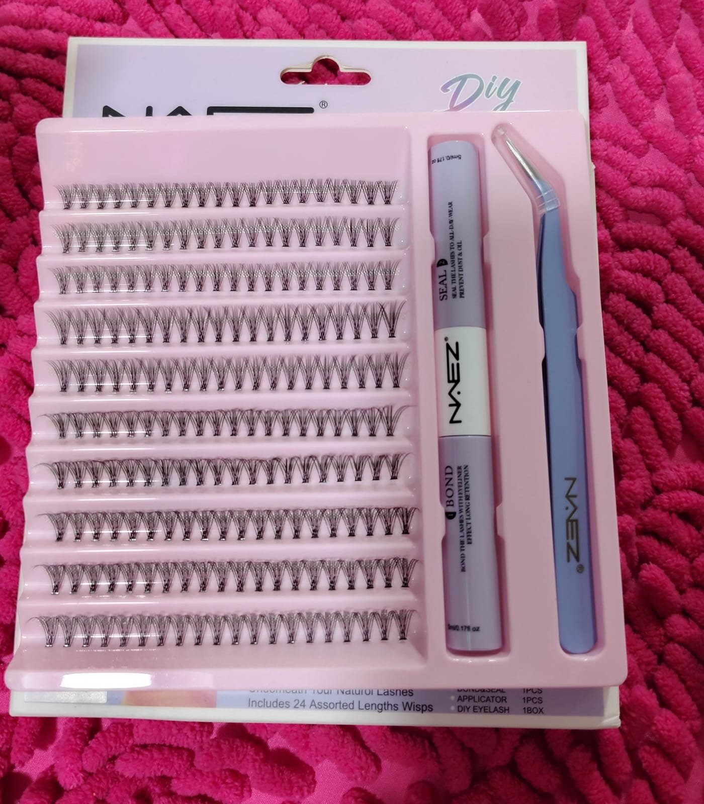 Kit de pestañas , pestañas en ramillete , pegamento y sellador para mayor durabilidad y pinza