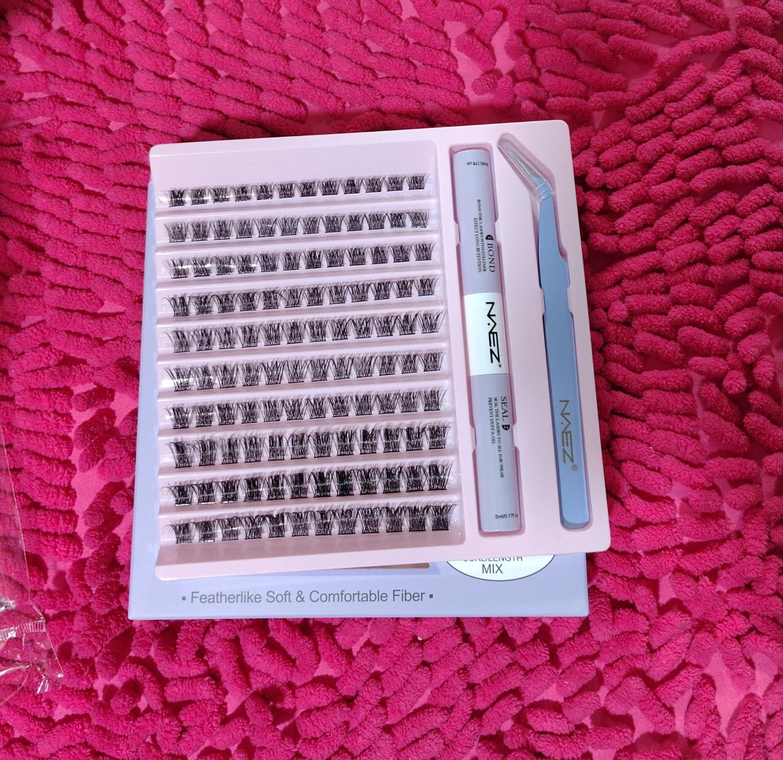 Kit de pestañas en ramillete +pegamento+fijador +pinza