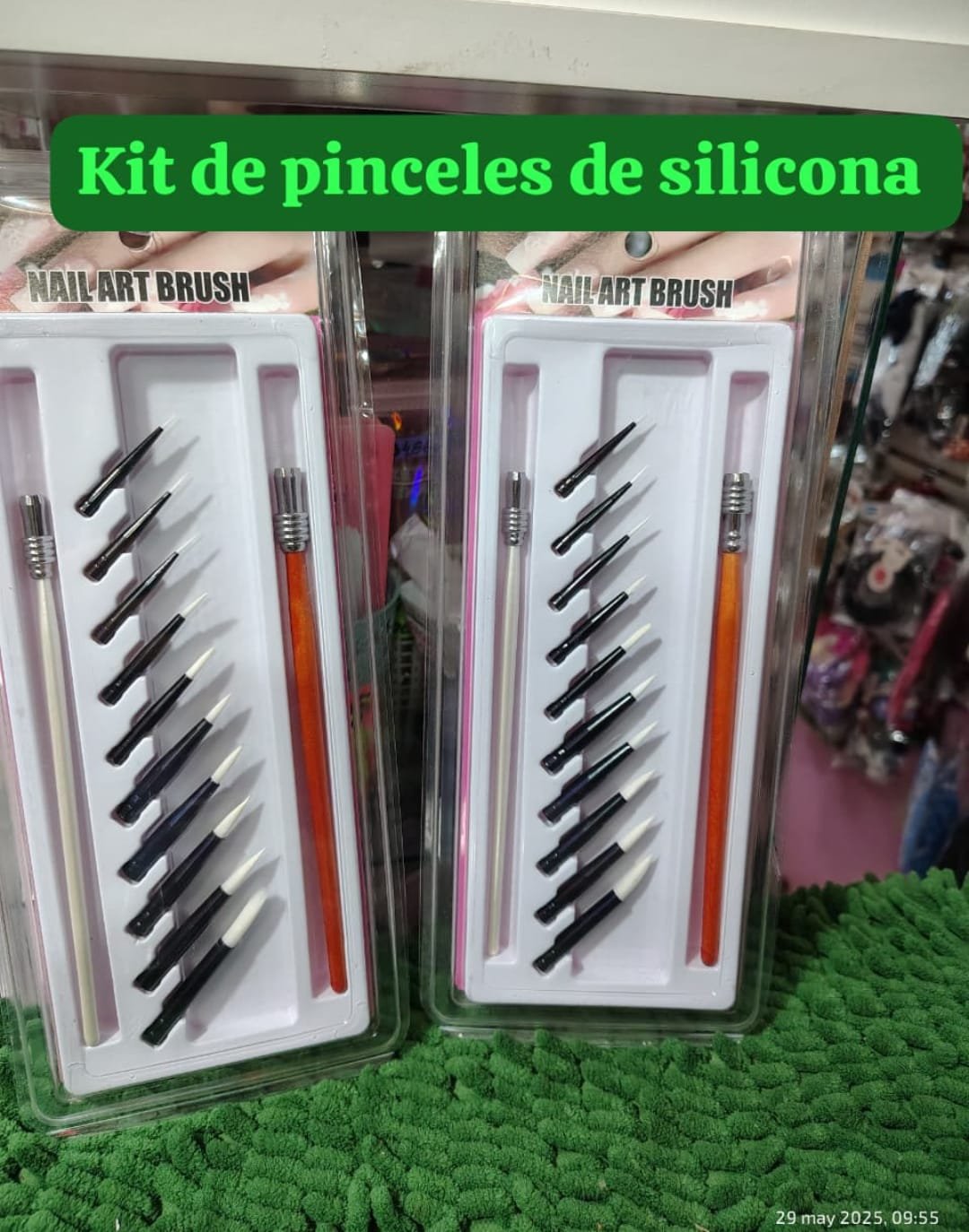 Kit de pinceles de silicona con repuestos para nail art
