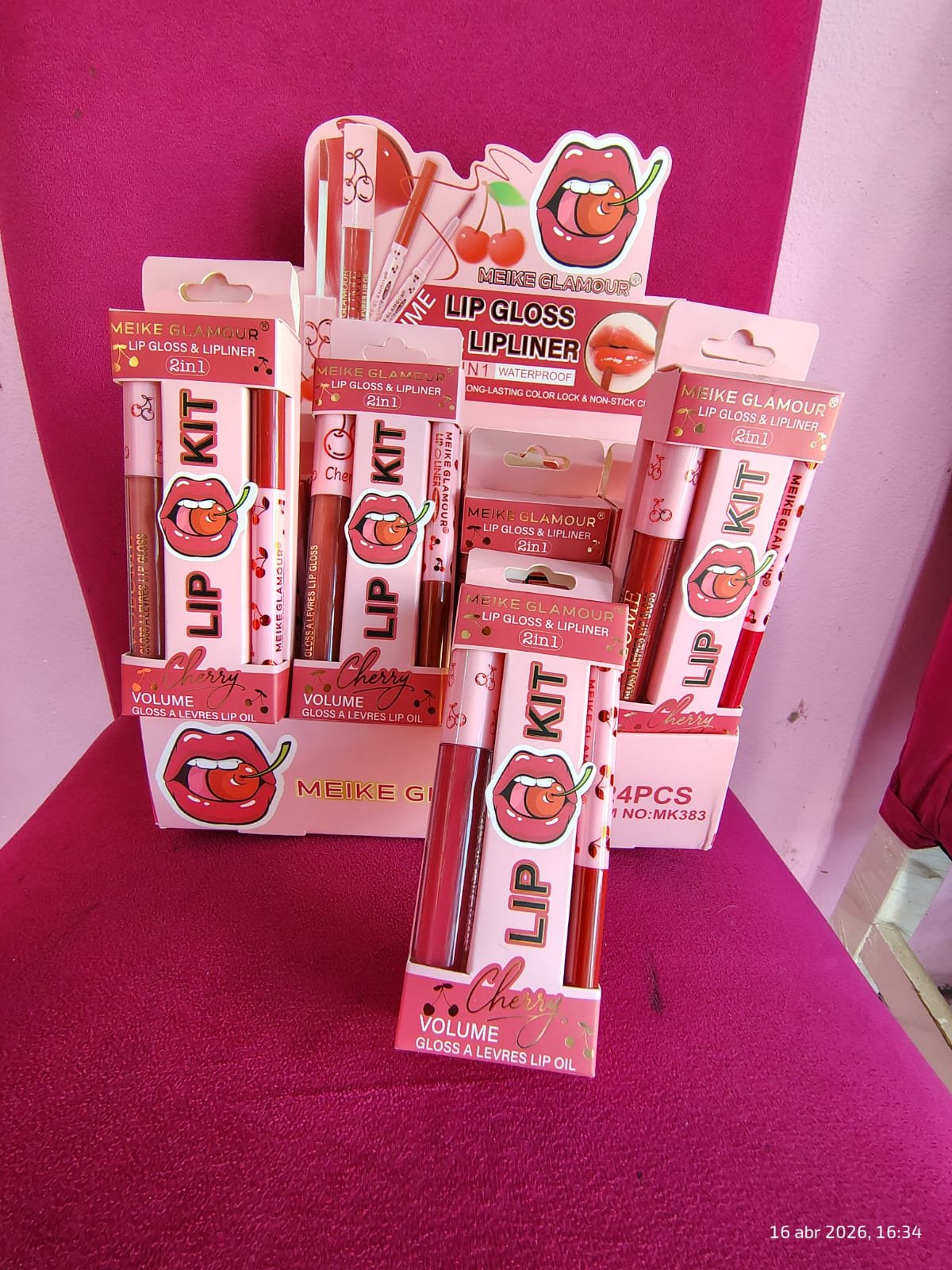 Kit labial + delineador 2 en 1 cherry