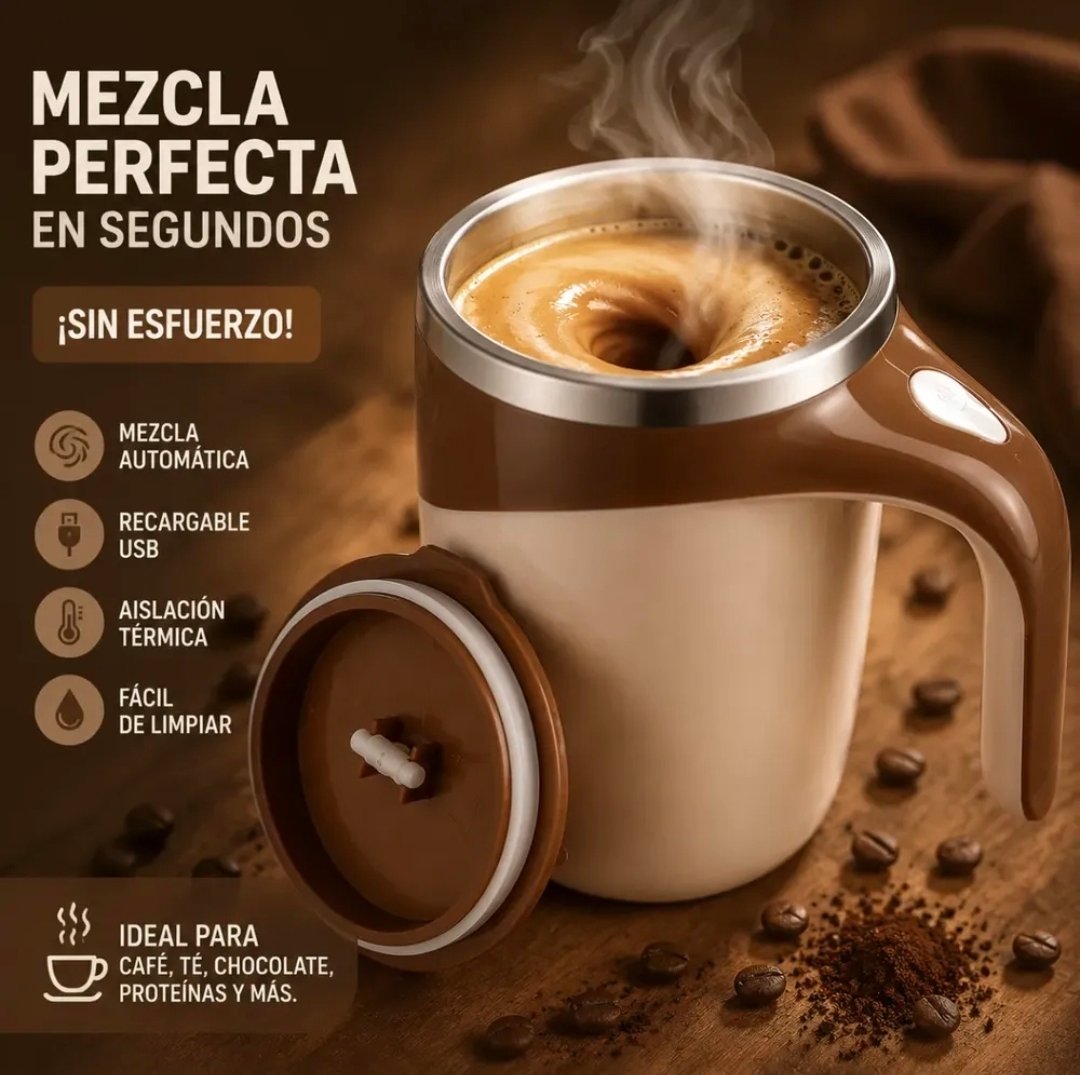 Taza Vaso Termico Batidor Cafe Bebidas Automatico Usb